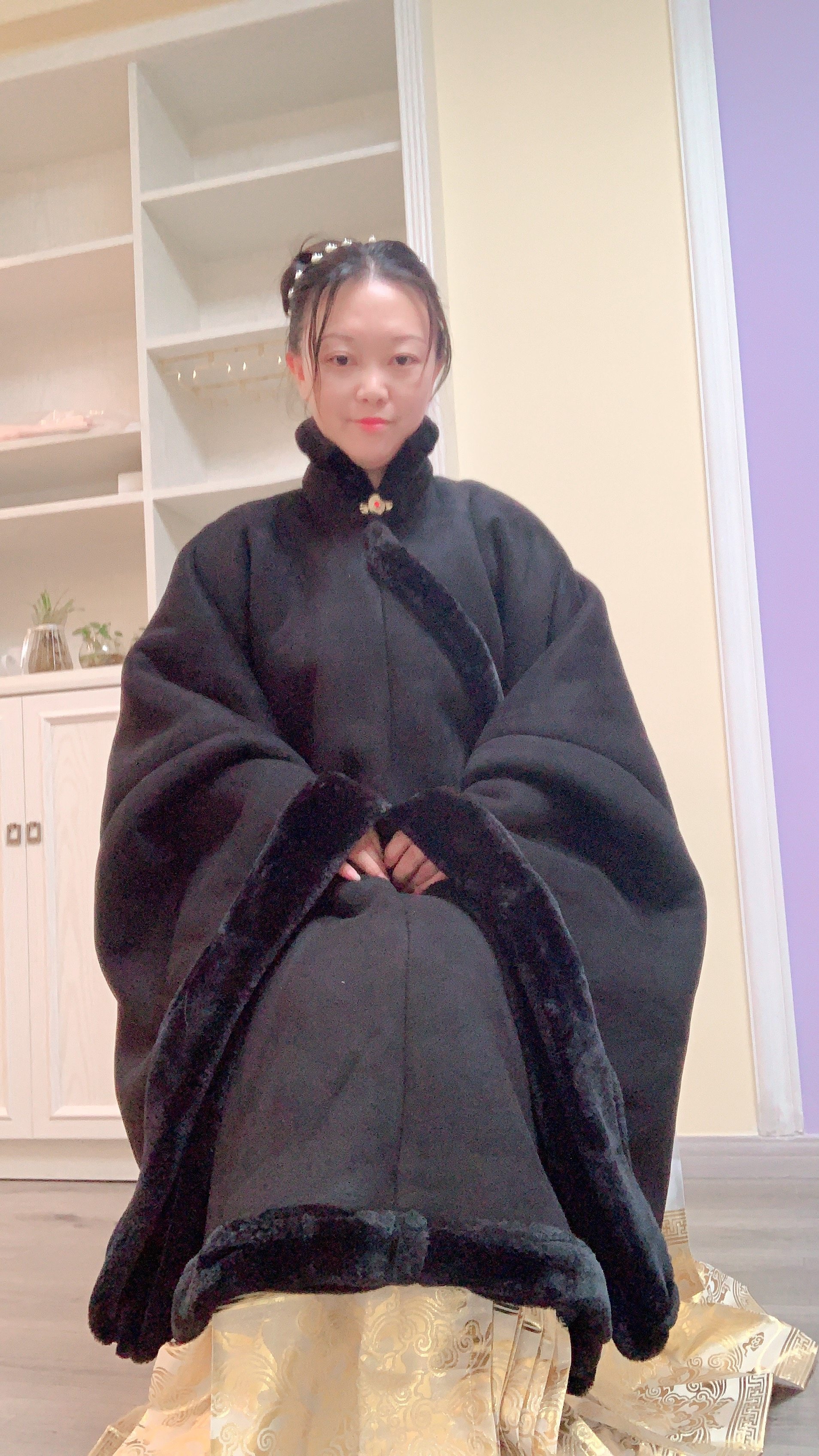 加厚冬款汉服 斗篷明制 立领斜襟交领袄大氅定制工费