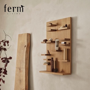 丹麦ferm LIVING Parade Shelf北欧木制搁板置物架展示架墙面装饰
