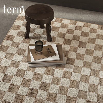 FermLiving北欧羊毛黄麻地毯