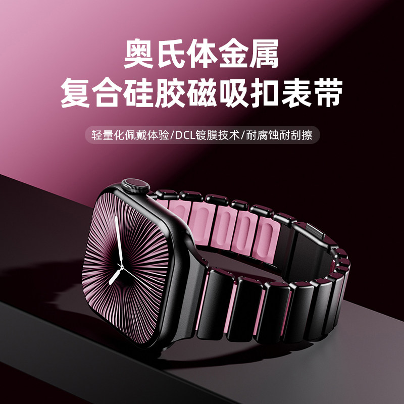 岧峣苹果奥氏体金属表带女款图片