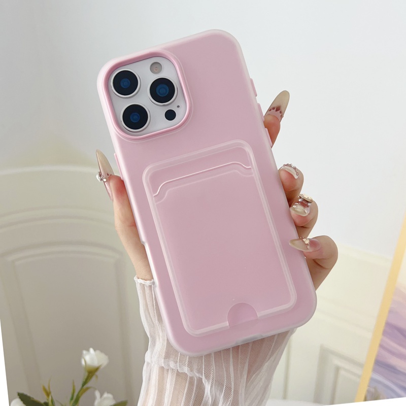 带卡包一体苹果16promax手机壳适用iphone15可插卡套14零钱包13可放卡装卡背卡门禁卡12男女新款高级感11透粉