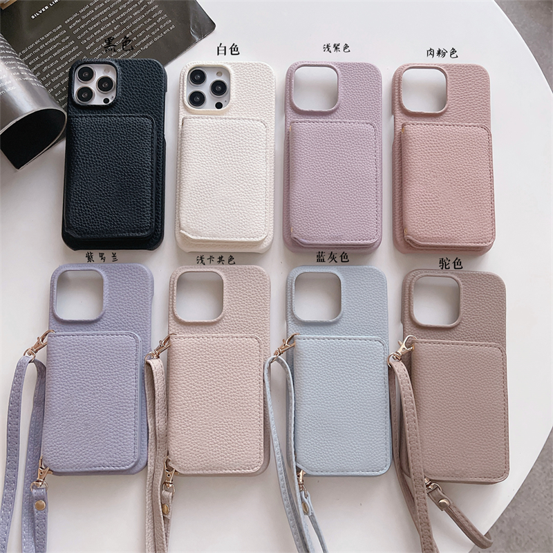 背带斜跨iphone16promax手机壳带卡包适用苹果15斜挎背包式14挂绳斜挎包13新款女士挂脖12可插卡套11高级感
