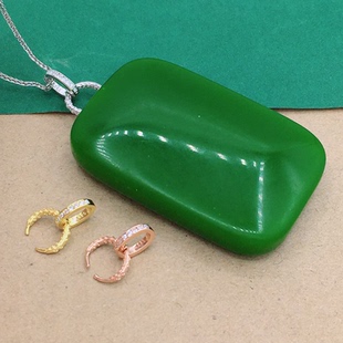 S925纯银扣头玉坠扣牛鼻环夹万能扣横孔夹扣瓜子扣项链吊坠扣配件