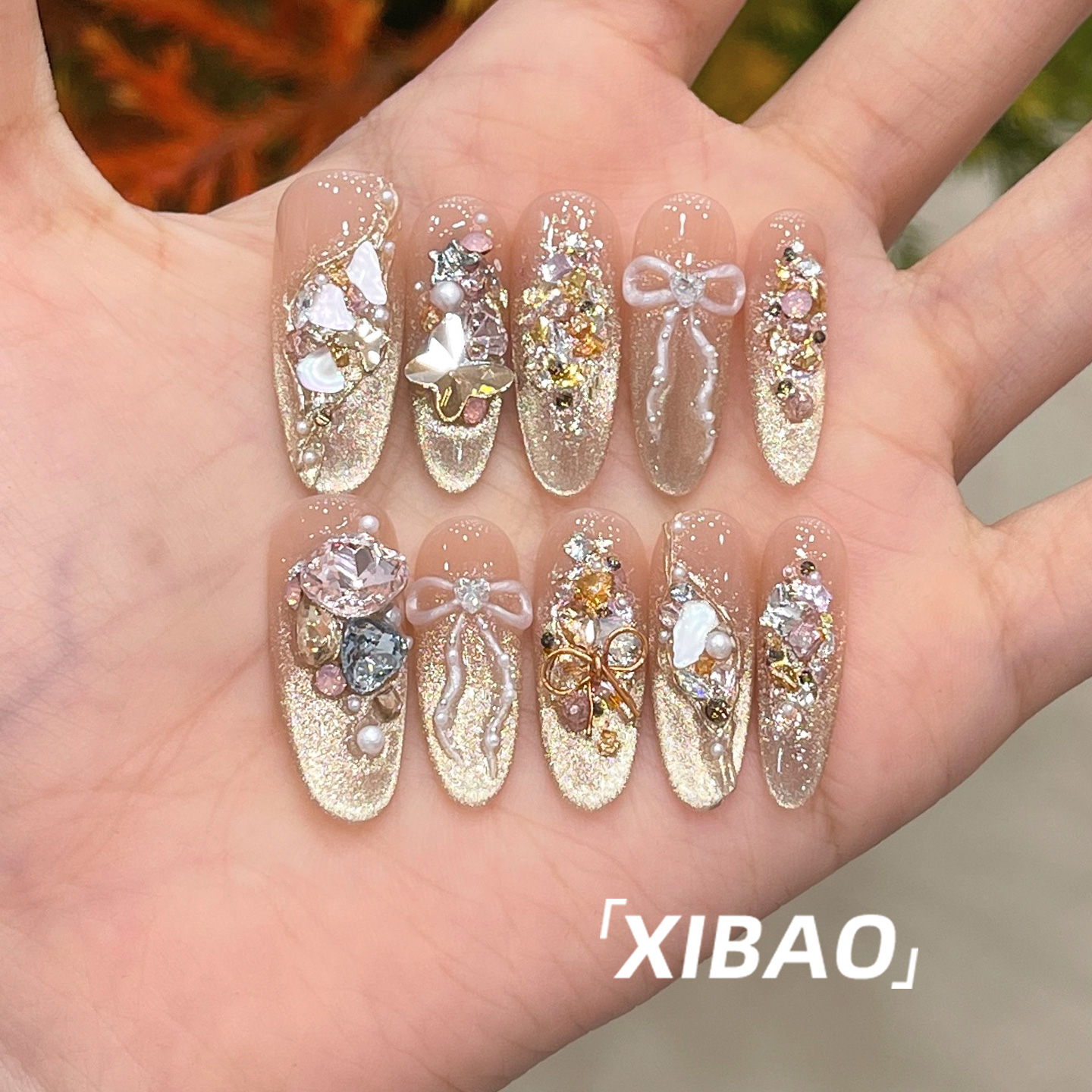 手工不掉钻秋冬轻奢气质新娘婚甲