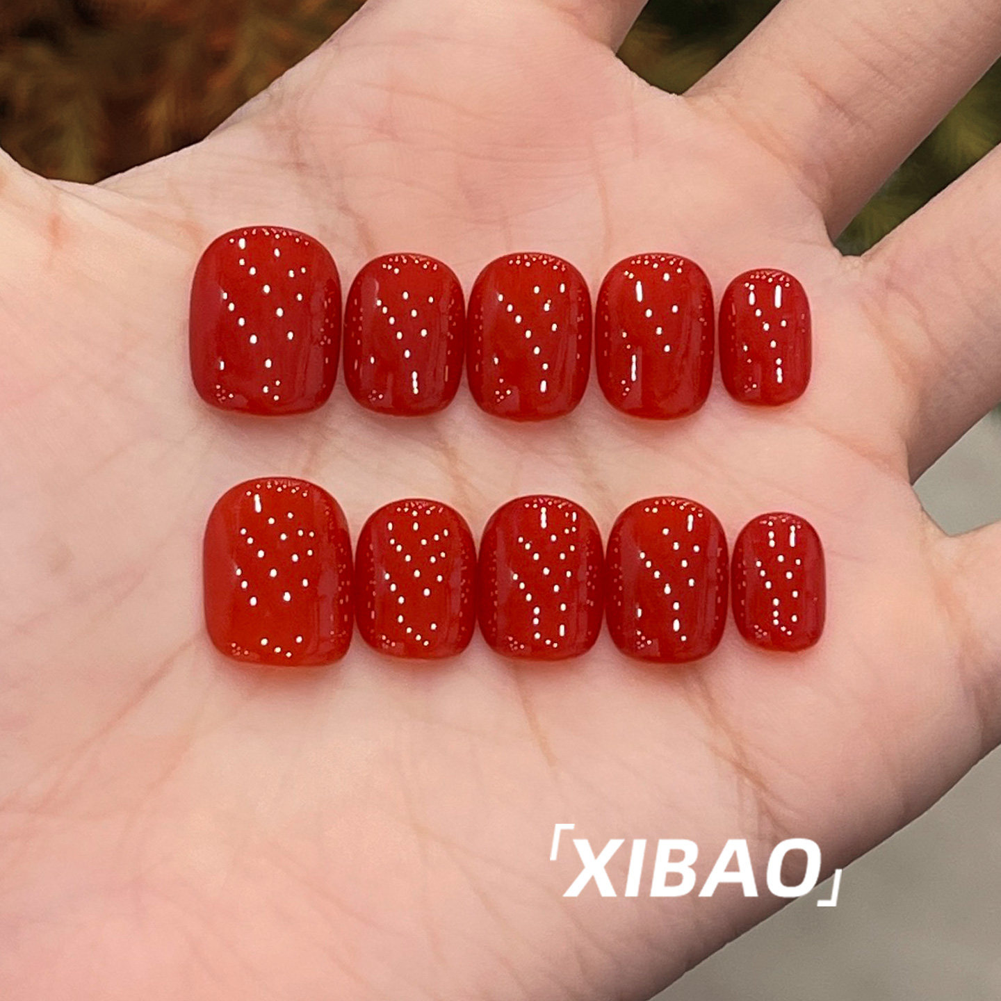 红色穿戴甲2025新款高级感纯色显白穿戴美甲短款手工绝美指甲贴片,彩妆/香水/美妆工具,穿戴甲/甲片,淘宝优惠券,粉丝福利购,淘宝优惠卷