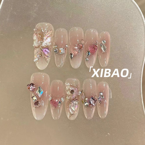 【现货秒发】绝美纯手绘蝴蝶美甲