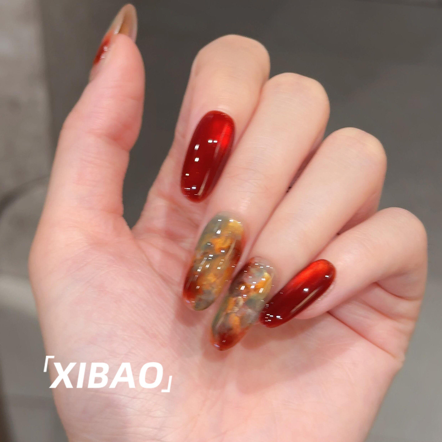 红色猫眼穿戴甲中长款纯手工新娘穿戴美甲2025新款高级感指甲贴片,彩妆/香水/美妆工具,穿戴甲/甲片,淘宝优惠券,粉丝福利购,淘宝优惠卷