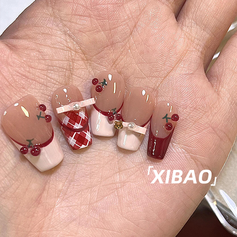 【现货秒发】红色新年款手工美甲
