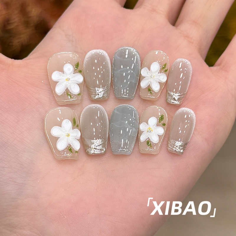 短款穿戴甲高级感猫眼美甲甲片穿戴式2025新款手工绝美指甲贴片