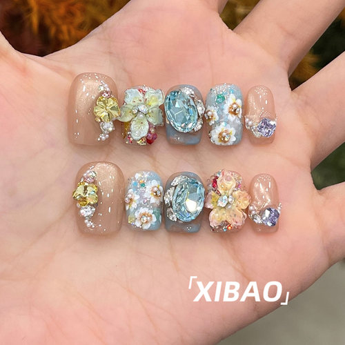 高质感精致绝美富家千金美甲贴片