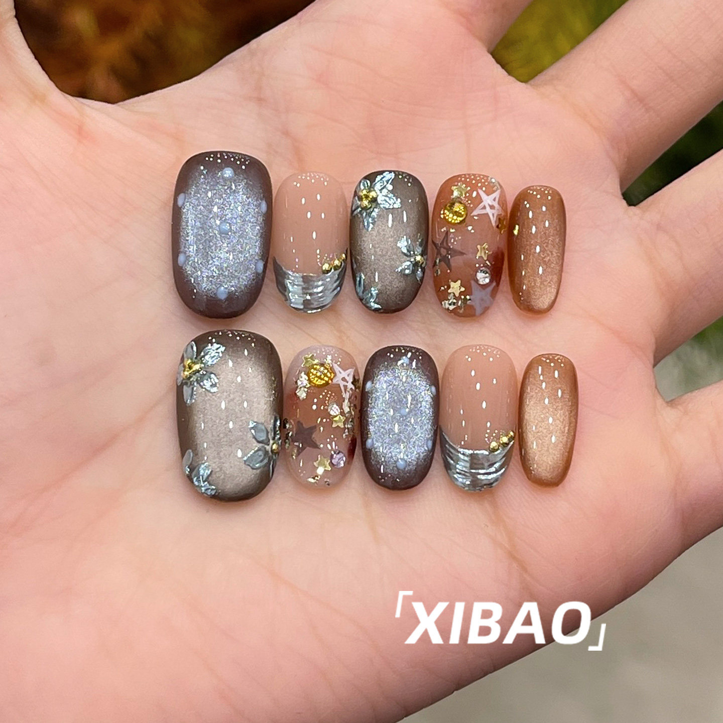 秋冬穿戴甲短款高级感绝美过年穿戴美甲2025新款手工猫眼指甲贴片,彩妆/香水/美妆工具,穿戴甲/甲片,淘宝优惠券,粉丝福利购,淘宝优惠卷