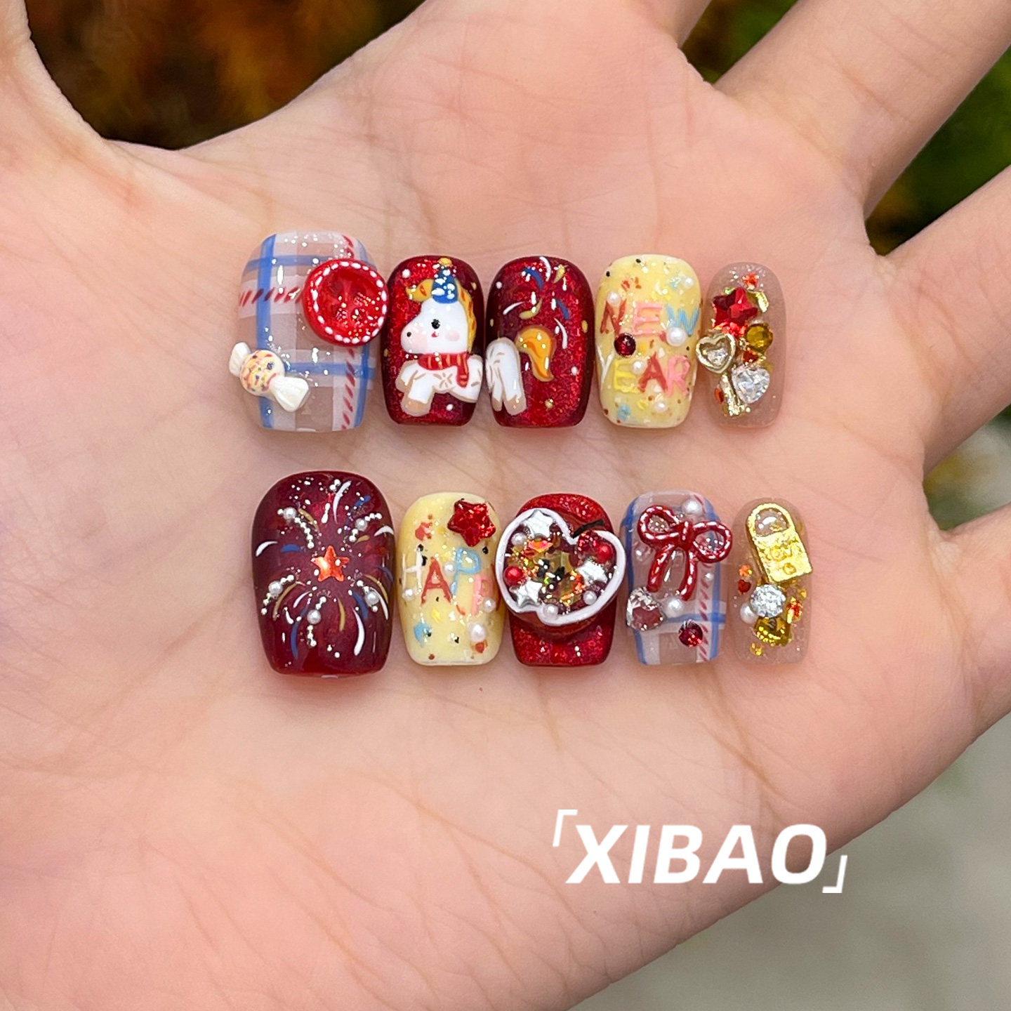 马年穿戴甲2026新款重工猫眼穿戴美甲短款高级感手工显白指甲贴片,彩妆/香水/美妆工具,穿戴甲/甲片,淘宝优惠券,粉丝福利购,淘宝优惠卷