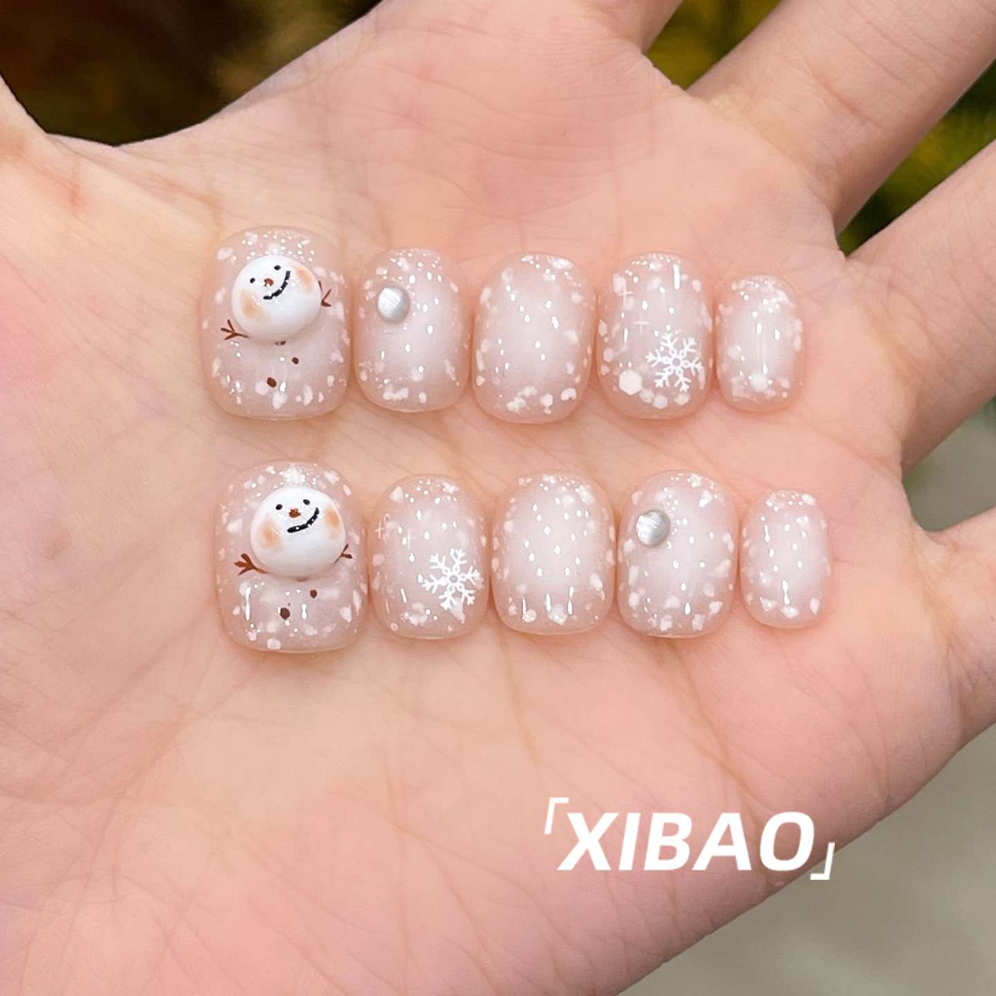 秋冬穿戴甲短款高级感显白雪花穿戴美甲2025新款手工绝美指甲贴片,彩妆/香水/美妆工具,穿戴甲/甲片,淘宝优惠券,粉丝福利购,淘宝优惠卷