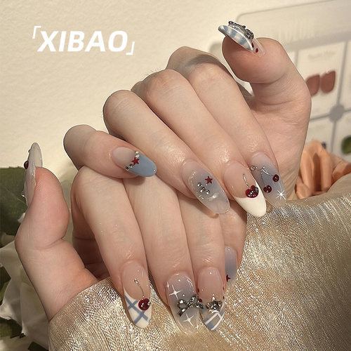 现货秒发纯手工樱桃美甲