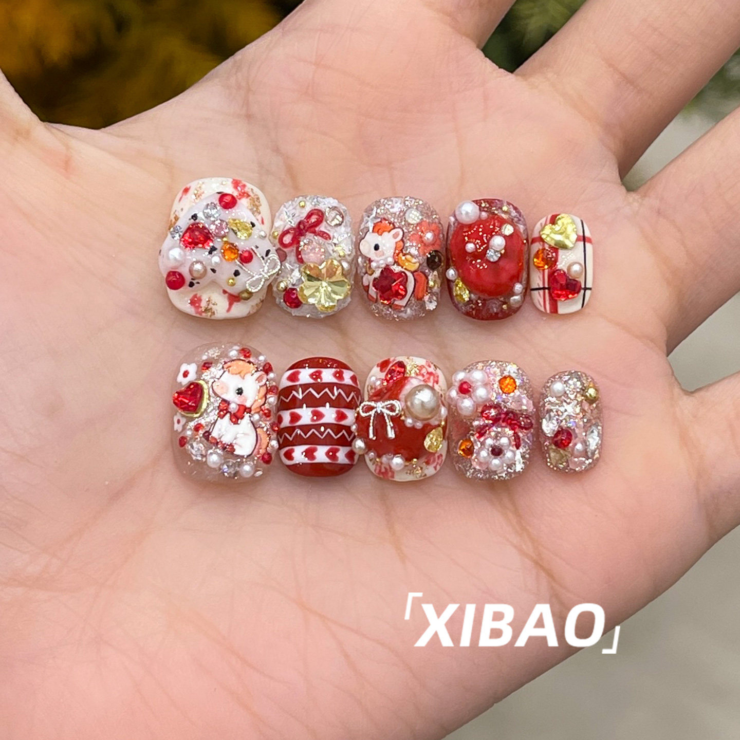 马年穿戴甲轻奢高级感手工短款指甲贴片2025新款精致绝美穿戴美甲,彩妆/香水/美妆工具,穿戴甲/甲片,淘宝优惠券,粉丝福利购,淘宝优惠卷