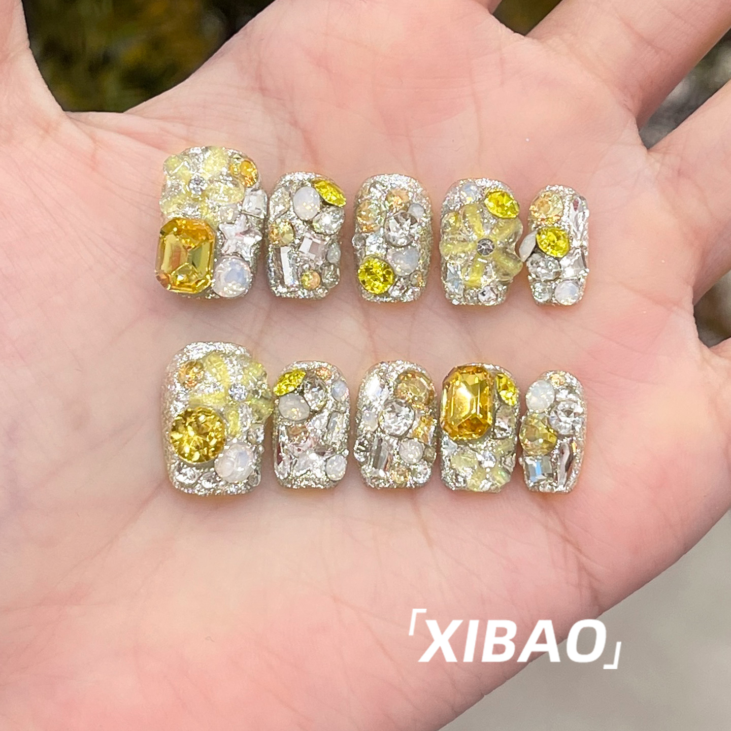 重工穿戴甲短款纯手工精致显白指甲贴片2025新款高级感穿戴款美甲