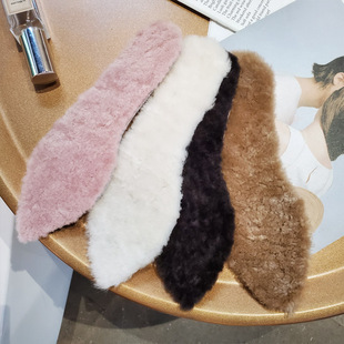 冬季加厚保暖纯色羊毛皮毛一体自粘尖头鞋垫鞋大改小高跟鞋靴子垫