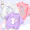 3 pieces of pure cotton short sleeved purple rabbit+white star milk tea+pink purple doll rabbit