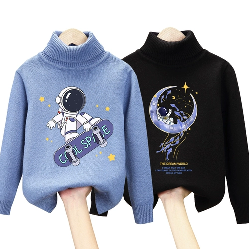 Демисезонный утепленный свитер для мальчиков, зимнее детское приятное телу удерживающее тепло термобелье, коллекция 2023, детская одежда