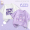 Pure cotton short sleeved T-shirt two-piece white emoji Lomi+purple six grid purple rabbit