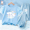 Pure cotton mesh bubble sleeve set Blue Cloud Dog+Blue Cloud Dog X