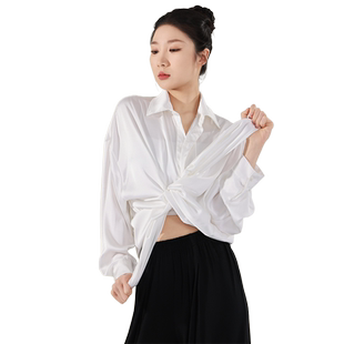 3190舞蹈服女衬衫新款现代形体练功飘逸中国成人跳舞演出宽松上衣