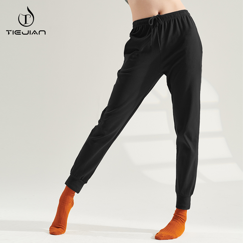 舞蹈裤女夏季黑色新款形体练功成人现代跳舞专用中国束脚宽松萝卜