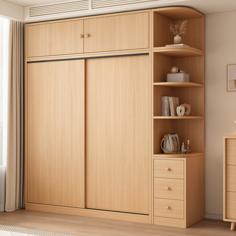 实木大衣柜加深60CM家用卧室简易出租房小户型原木风推拉门挂衣橱,住宅家具,自由组合衣柜,淘宝优惠券,粉丝福利购,淘宝优惠卷