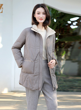佐尔美冬季新款 气质百搭通勤双面穿羽绒服女E34YY21