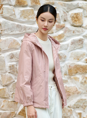 佐尔美秋装上新时尚几何印花风衣外套女M43FD19