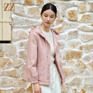 佐尔美秋装上新时尚几何印花风衣外套女M43FD19