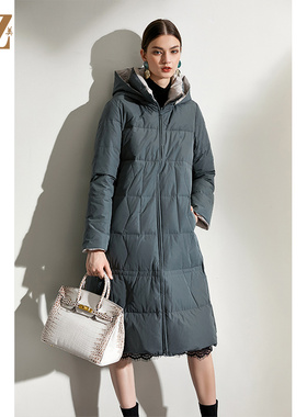 佐尔美时尚冬季新款上新 双面穿时尚经典羽绒服外套女 E04YY16