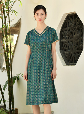 佐尔美夏季新款 优雅气质桑蚕丝真丝连衣裙女E32LS17