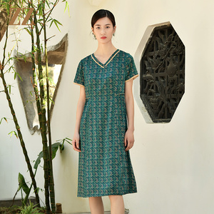 佐尔美高质感 优雅气质桑蚕丝真丝连衣裙女E32LS17