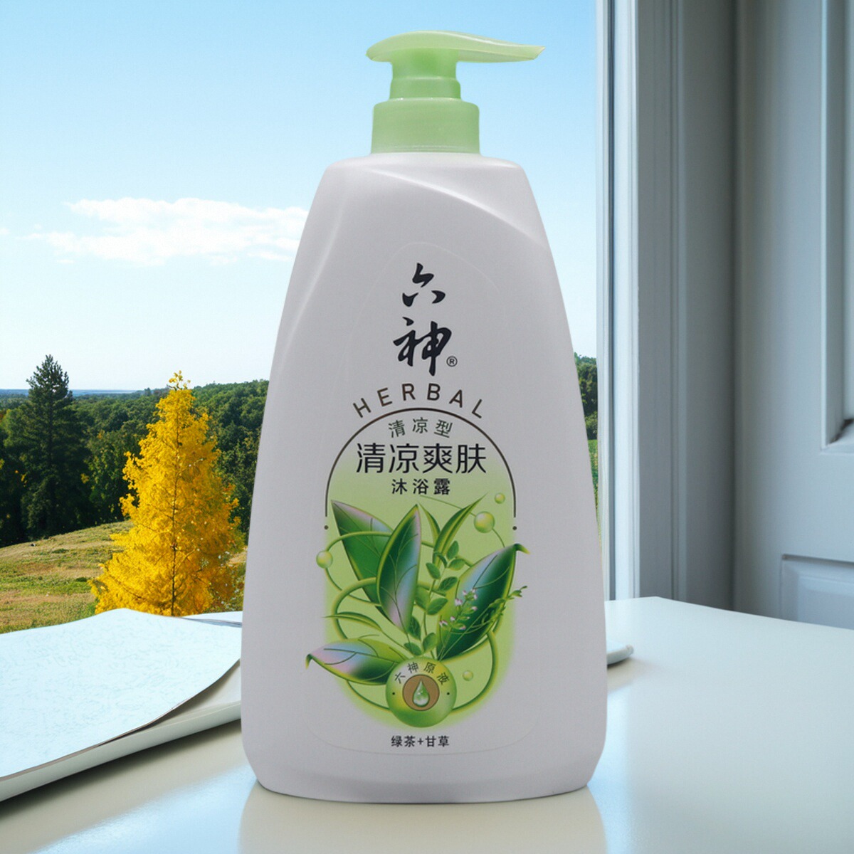 六神清凉爽肤沐浴露乳甘草绿茶清新舒爽冰凉去汗味不粘腻缓解燥热