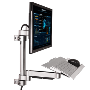 壁挂显示器支架工业设备电脑屏幕支架一体机挂架升降伸缩键盘托架