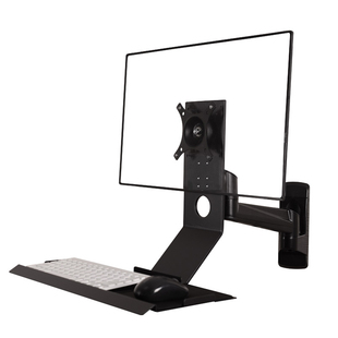 显示器壁挂支架工业设备显示屏挂架通用旋转伸缩可折叠键盘托架