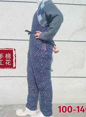 冬季手工护胸防风碎花连体开裆裤