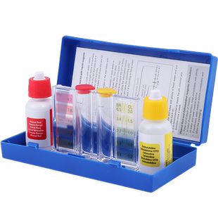 泳池验水盒余氯测试剂游泳池水质检测盒测水盒PH监测盒和OTO余氯