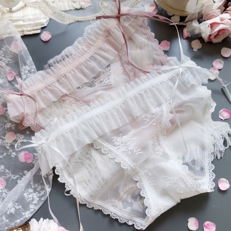 仙女下凡～小仙女卡哇伊独特唯美可爱蕾丝边网纱性感低腰女生内裤