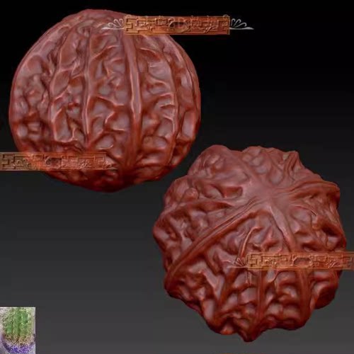 A三维立体圆雕图stl文件京八棱金刚核桃猴头核雕雕刻3d模型557
