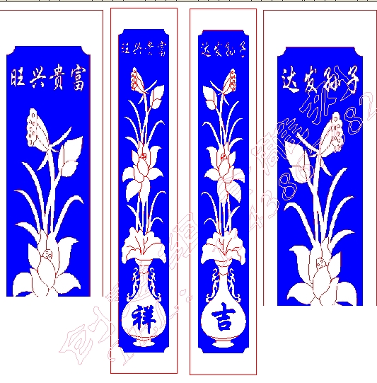 L 890墓碑柱子雕刻线雕图铣底图文泰图矢量图石刻图JDP+PLT+AC6