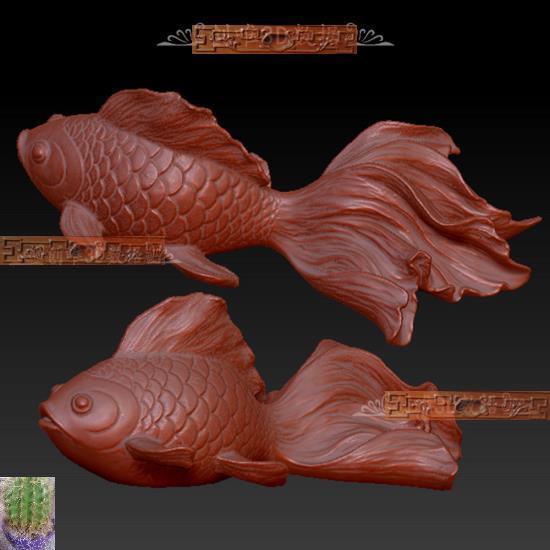 A 三维立体图圆雕图精雕图 摆件金鱼鲤鱼雕刻机3d模型1571