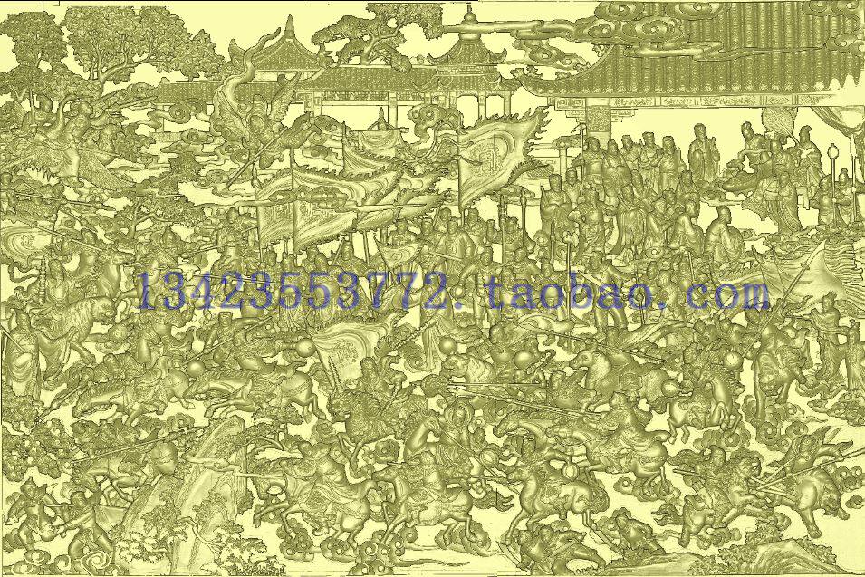 D精雕图浮雕图人物 门神 福禄寿喜神仙 八仙过海 姜子牙 佛像图片