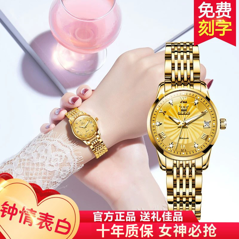【张智霖代言】高级感正品手表女式全自动机械表女士名表轻奢防水