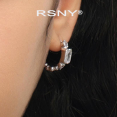 新品 RSNY雷迪恩钻石造型耳环女小众设计2025纯银耳针高级感耳钉