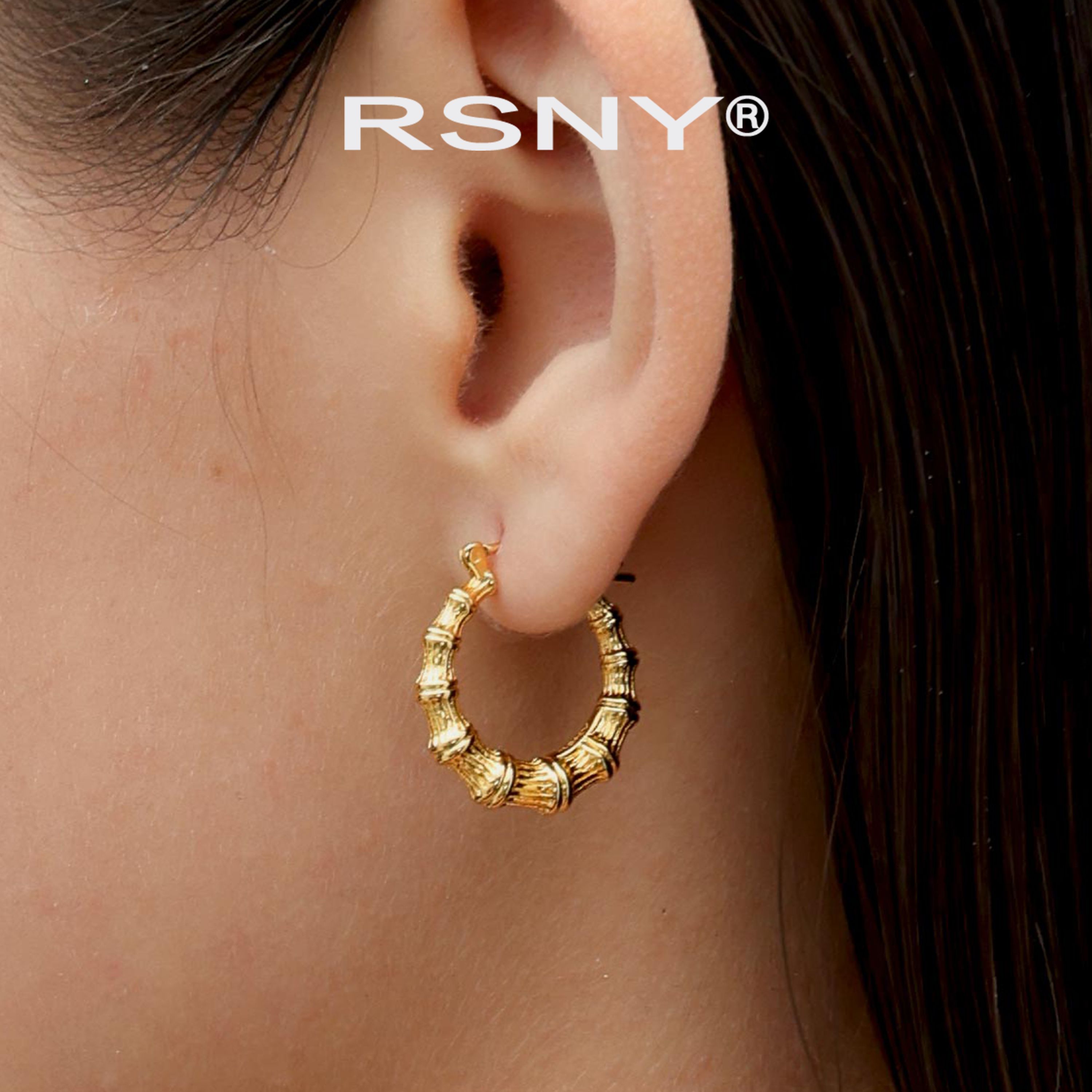 [新品]RSNY罗马造型耳环女轻奢设计2025新款欧美风简约纯银针耳钉