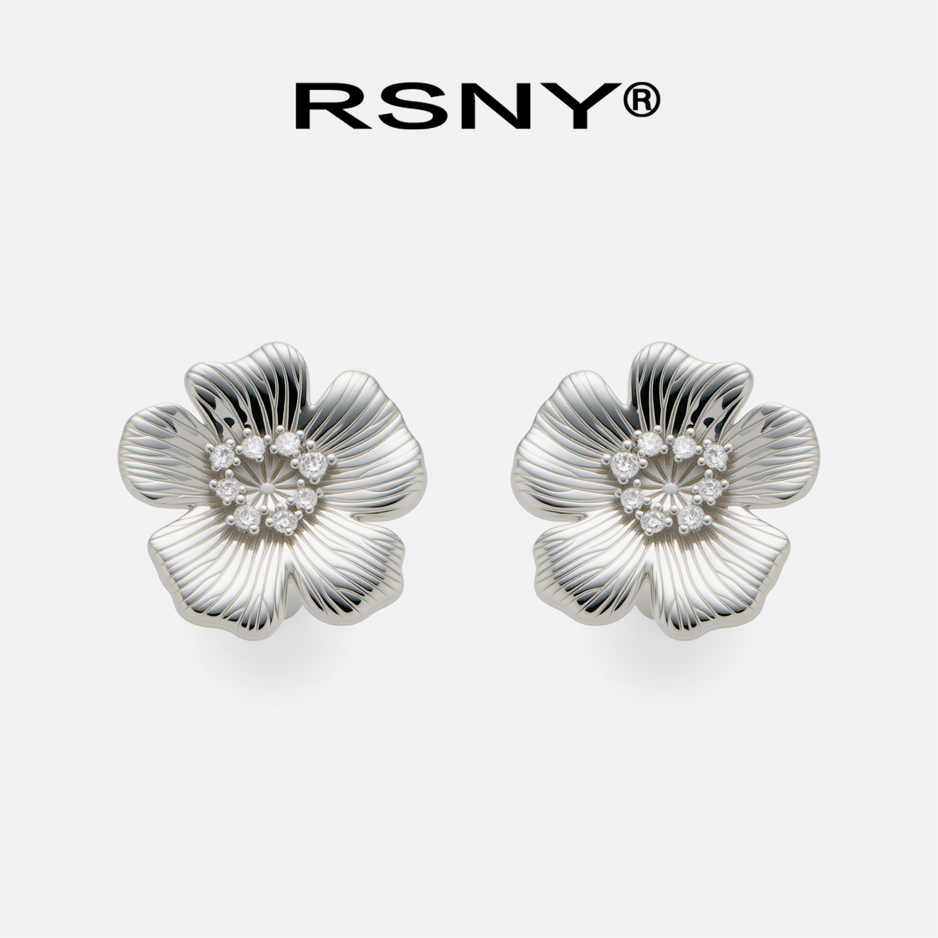 [新品]RSNY樱花耳钉高级感2026新款美感纯银耳针耳饰耳环