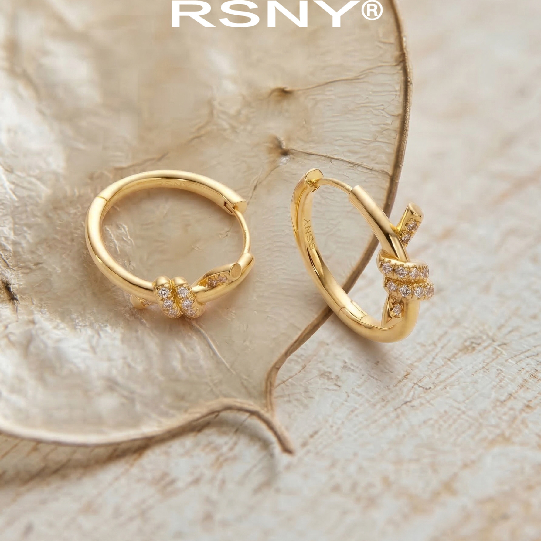 [新品]RSNY几何线条耳环时尚款2025新款精致美纯银耳针耳饰耳钉