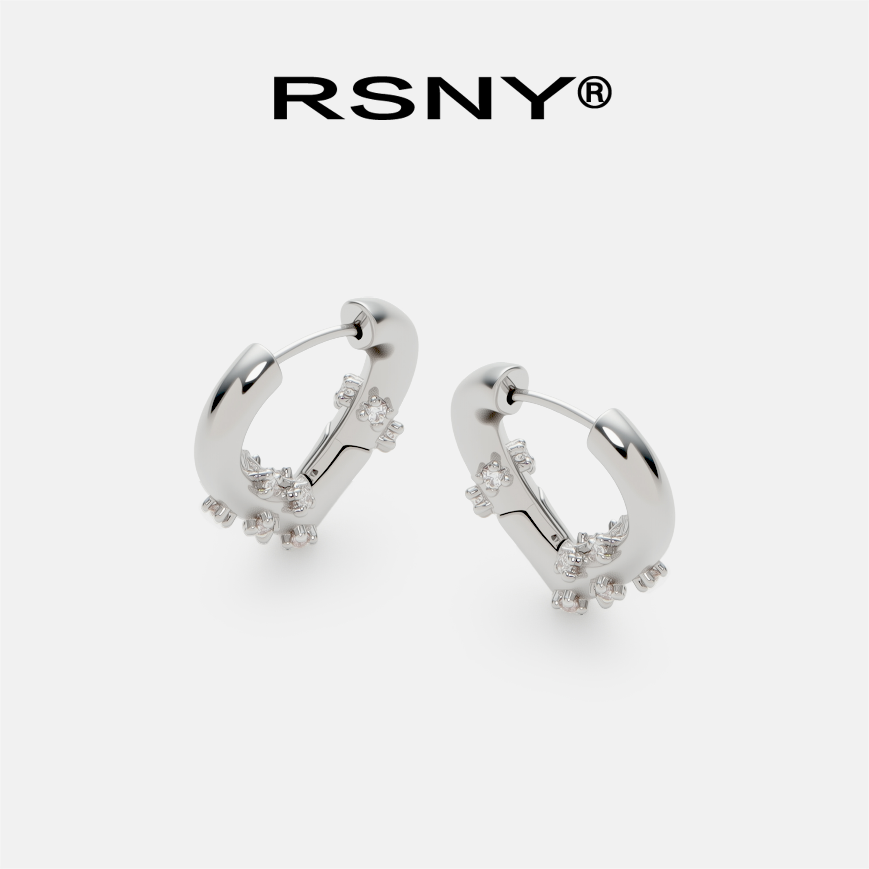 [新品]RSNY几何爱心耳环高级感2025新款独特品纯银耳针耳饰耳钉